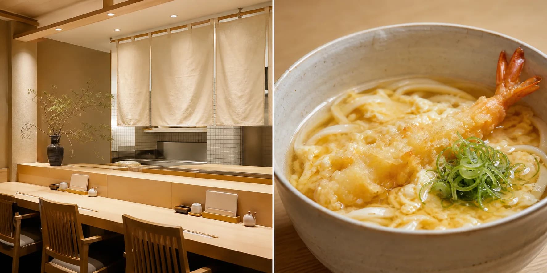 Editorial refined Kyoto udon counter